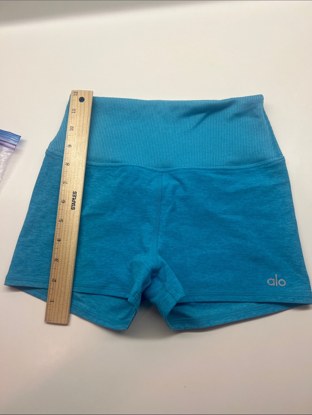 ALO Yoga High-Waist Athletic Shorts in Teal Blue